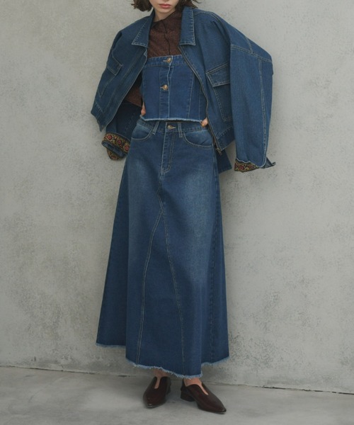 Unitage（ユニテージ）の「ショートデニムジャケット（デニムジャケット・レディース・ブルー/ネイビー・FREE）」の20枚目の写真