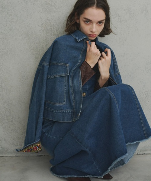 Unitage（ユニテージ）の「ショートデニムジャケット（デニムジャケット・レディース・ブルー/ネイビー・FREE）」の21枚目の写真