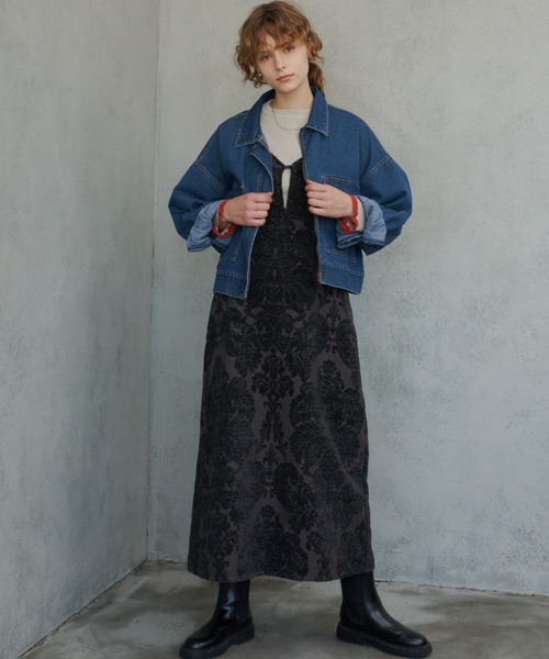 Unitage（ユニテージ）の「ショートデニムジャケット（デニムジャケット・レディース・ブルー/ネイビー・FREE）」の3枚目の写真