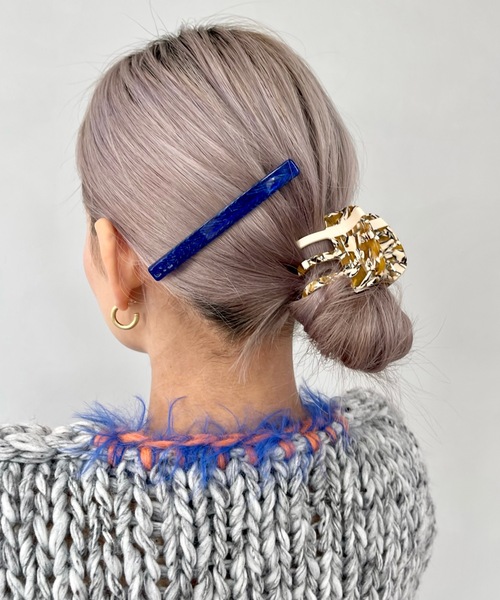 SANSeLF（サンセルフ）の「Se long hair clip【SANSeLF】sana23a005（バレッタ/ヘアクリップ・レディース・ブルー/パープル/オレンジ/ブラウン/ベージュ・FREE）」の4枚目の写真
