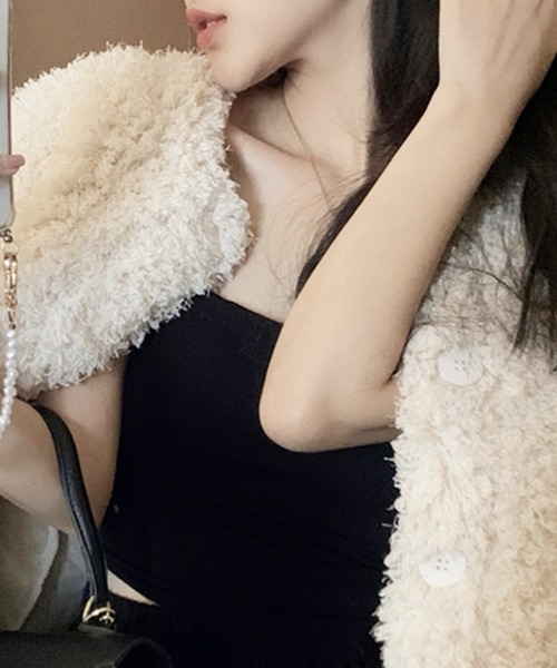 DAY CLOSET(デイ クローゼット)の「レディース ボリュームプードルボアブルゾン(ブルゾン・レディース・アイボリー/ブラック/ブラウン/モカ/ダークグレー・ONE SIZE)」の12枚目の写真