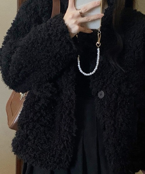 DAY CLOSET(デイ クローゼット)の「レディース ボリュームプードルボアブルゾン(ブルゾン・レディース・アイボリー/ブラック/ブラウン/モカ/ダークグレー・ONE SIZE)」の13枚目の写真