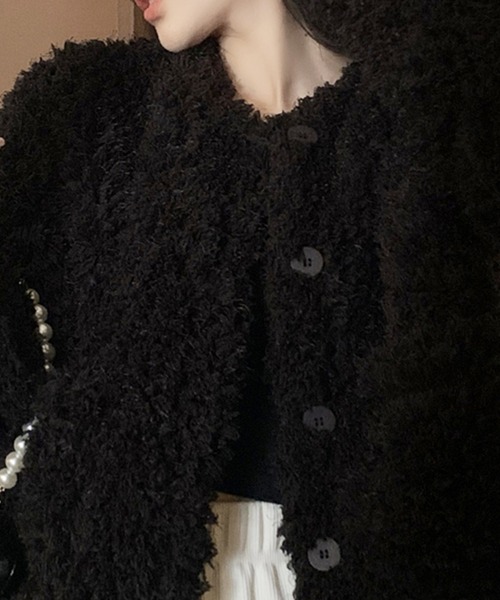 DAY CLOSET(デイ クローゼット)の「レディース ボリュームプードルボアブルゾン(ブルゾン・レディース・アイボリー/ブラック/ブラウン/モカ/ダークグレー・ONE SIZE)」の14枚目の写真