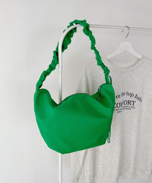 CLEA（クレア）の「ナイロンドローコードショルダーバッグ（ショルダーバッグ・レディース・アイボリー/ピンク/ブラック/グリーン・FREE）」の10枚目の写真