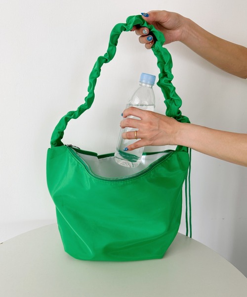 CLEA（クレア）の「ナイロンドローコードショルダーバッグ（ショルダーバッグ・レディース・アイボリー/ピンク/ブラック/グリーン・FREE）」の11枚目の写真