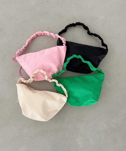 CLEA（クレア）の「ナイロンドローコードショルダーバッグ（ショルダーバッグ・レディース・アイボリー/ピンク/ブラック/グリーン・FREE）」の19枚目の写真