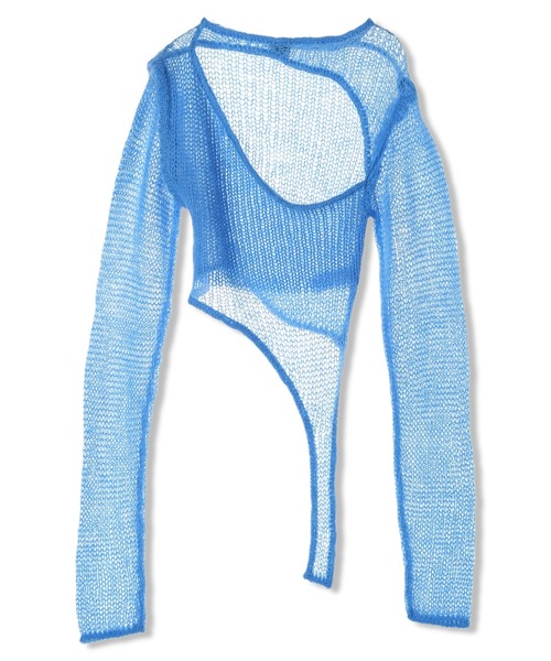 DURAS（デュラス）の「スパイダースレッドアシンメトリーニット（ニット/セーター・レディース・ブルー/チャコールグレー/ライトグリーン・FREE）」の20枚目の写真