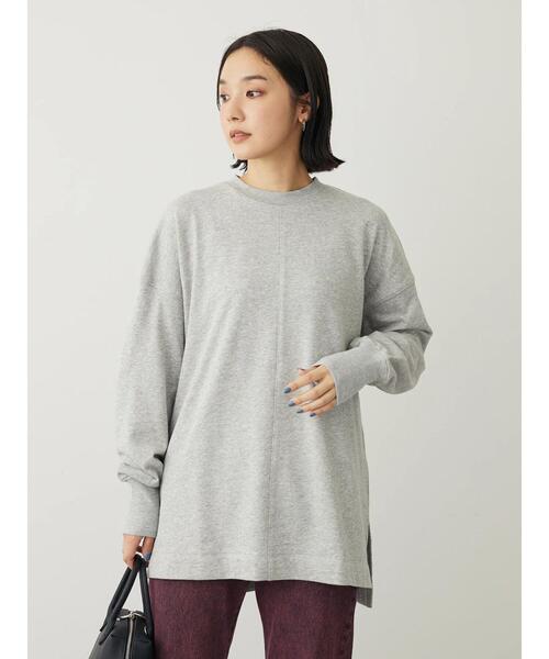 Green　Parks（グリーンパークス）の「BPセンターシームミニ裏毛プルオーバー（Tシャツ/カットソー・レディース・サックスブルー/ブラック/グリーン/オフホワイト/杢グレー・FREE）」の9枚目の写真