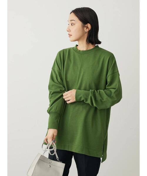 Green　Parks（グリーンパークス）の「BPセンターシームミニ裏毛プルオーバー（Tシャツ/カットソー・レディース・サックスブルー/ブラック/グリーン/オフホワイト/杢グレー・FREE）」の18枚目の写真