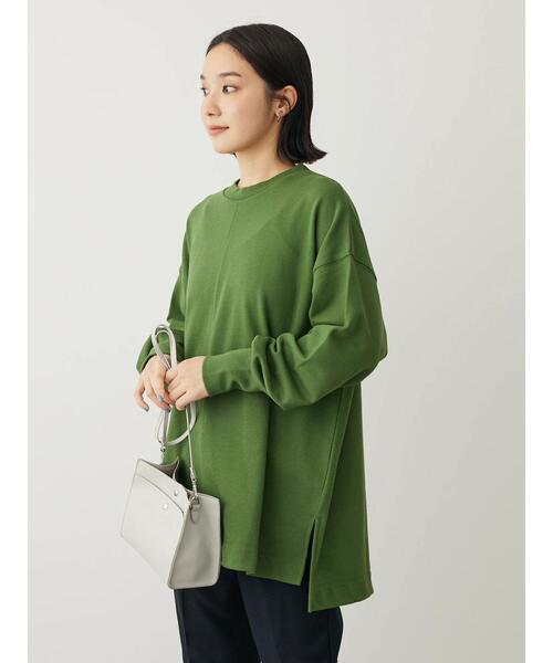 Green　Parks（グリーンパークス）の「BPセンターシームミニ裏毛プルオーバー（Tシャツ/カットソー・レディース・サックスブルー/ブラック/グリーン/オフホワイト/杢グレー・FREE）」の19枚目の写真