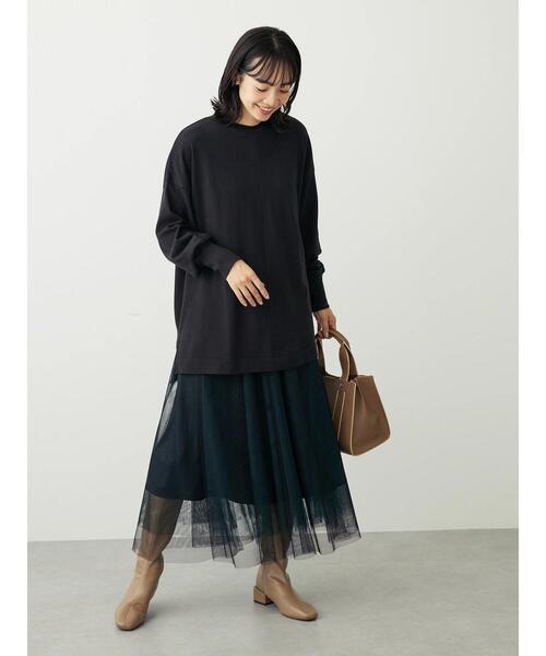 Green　Parks（グリーンパークス）の「BPセンターシームミニ裏毛プルオーバー（Tシャツ/カットソー・レディース・サックスブルー/ブラック/グリーン/オフホワイト/杢グレー・FREE）」の21枚目の写真