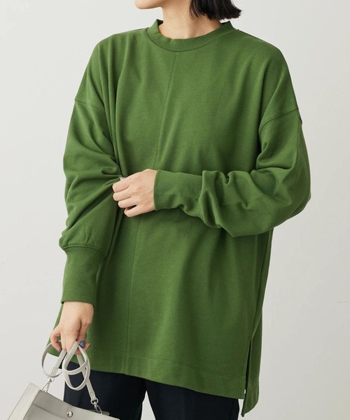 Green　Parks（グリーンパークス）の「BPセンターシームミニ裏毛プルオーバー（Tシャツ/カットソー・レディース・サックスブルー/ブラック/グリーン/オフホワイト/杢グレー・FREE）」の4枚目の写真