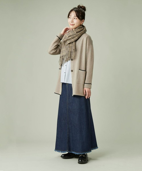 TOKYO SHIRTS（トウキョウシャツ）の「アウターニット ボタンコーディガン（ニット/セーター・レディース・モカ/ネイビー・M/L）」の13枚目の写真