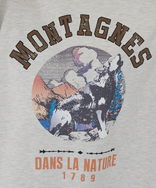 DISCOAT（ディスコート）の「【ユニセックス】モンタナグラフィックプリントスウェット（スウェット・レディース・チャコールグレー/ブラウン/ライトベージュ・FREE）」の20枚目の写真