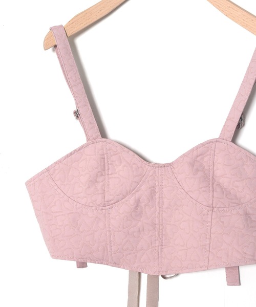 Alley by w closet（アリーバイダブルクローゼット）の「【Alley】ハート柄レースアップビスチェ（その他トップス・レディース・アイボリー/ピンク/ブラック・FREE）」の19枚目の写真