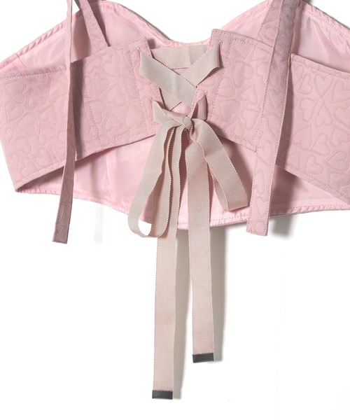 Alley by w closet（アリーバイダブルクローゼット）の「【Alley】ハート柄レースアップビスチェ（その他トップス・レディース・アイボリー/ピンク/ブラック・FREE）」の20枚目の写真