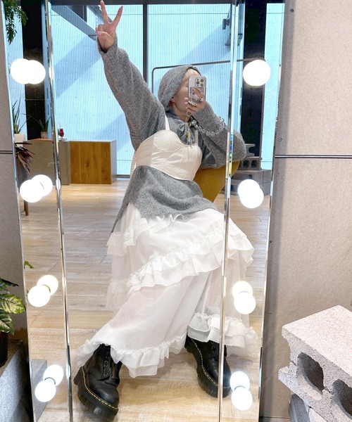 Alley by w closet（アリーバイダブルクローゼット）の「【Alley】ハート柄レースアップビスチェ（その他トップス・レディース・アイボリー/ピンク/ブラック・FREE）」の7枚目の写真