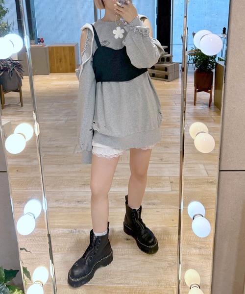 Alley by w closet（アリーバイダブルクローゼット）の「【Alley】ハート柄レースアップビスチェ（その他トップス・レディース・アイボリー/ピンク/ブラック・FREE）」の13枚目の写真