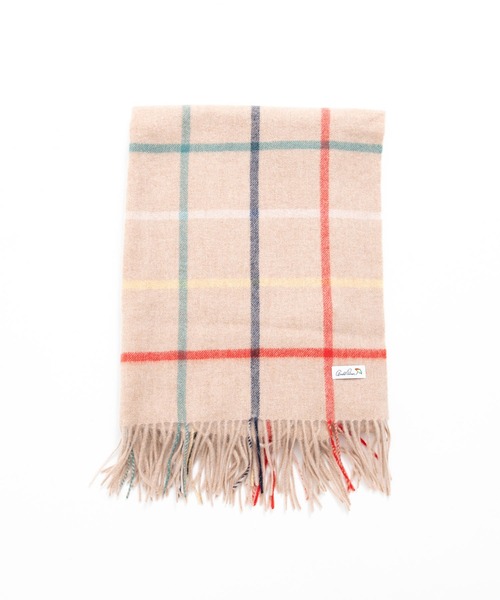 Arnold Palmer（アーノルドパーマー）の「パーマーチェック 大判マフラー（マフラー・レディース・ベージュ/ネイビー・F）」の3枚目の写真