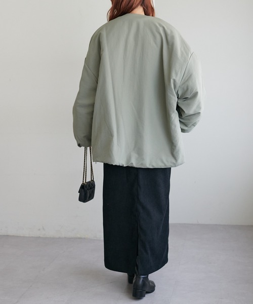 リバイバル/WEB限定】ノーカラー中綿ジャケット（ダウンジャケット