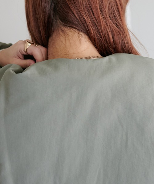 DISCOAT（ディスコート）の「【リバイバル/WEB限定】ノーカラー中綿ジャケット（ダウンジャケット/コート・レディース・ブラック/カーキ/アイボリー・FREE）」の15枚目の写真