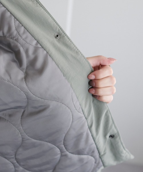 Euro Vintage 中綿入りノーカラーアルパカジャケット Euro Vintage