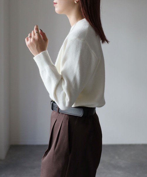 Riberry（リベリー）の「ベアー胸刺繍ウールタッチニット（ニット/セーター・レディース・ブラウン/ブラック/オフホワイト・FREE）」の17枚目の写真