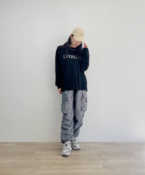 ISOOK(アイスー)の「【ISOOK / アイスー】ルーズカーゴパンツ / ドローコードパンツ パラシュートパンツ ZOZOTOWN限定(カーゴパンツ・レディース・バーガンディー/チャコールグレー・FREE)」の14枚目の写真