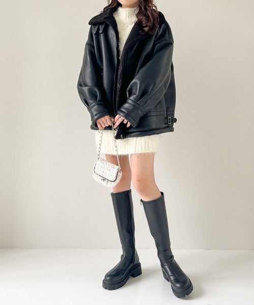 Heather（ヘザー）の「シャギーハイネックミニワンピース 990741