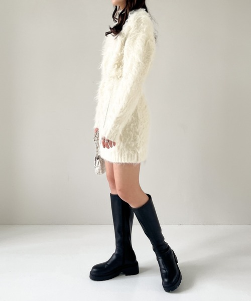 Heather（ヘザー）の「シャギーハイネックミニワンピース 990741