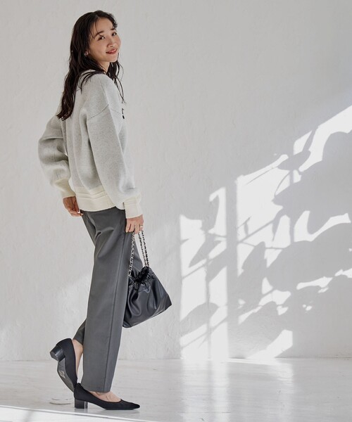 coen（コーエン）の「やみつき暖パンツ（その他パンツ・レディース・ダークグレー/オフホワイト・S/M/L）」の8枚目の写真