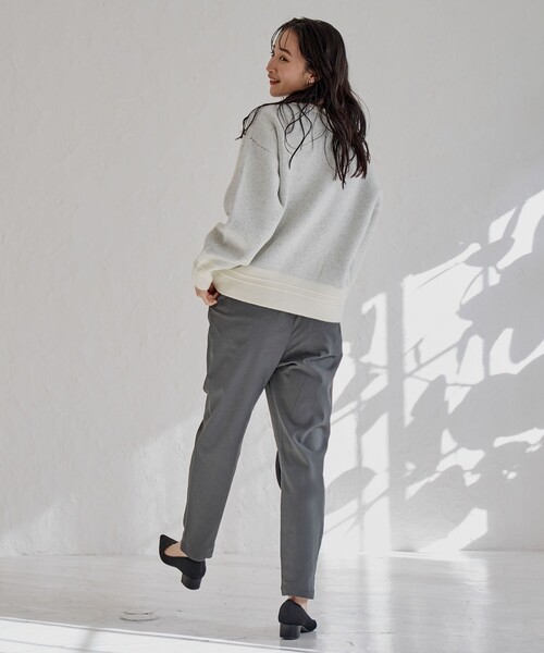 coen（コーエン）の「やみつき暖パンツ（その他パンツ・レディース・ダークグレー/オフホワイト・S/M/L）」の9枚目の写真