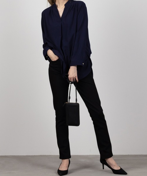 NAVY(ネイビー)の「NAVY あったか 裏起毛 スキニーパンツ(その他パンツ・レディース・ダークインディゴブルー/ブラック/カーキ/ベージュ系その他/ワンウォッシュ・M/S/XL/L)」の6枚目の写真