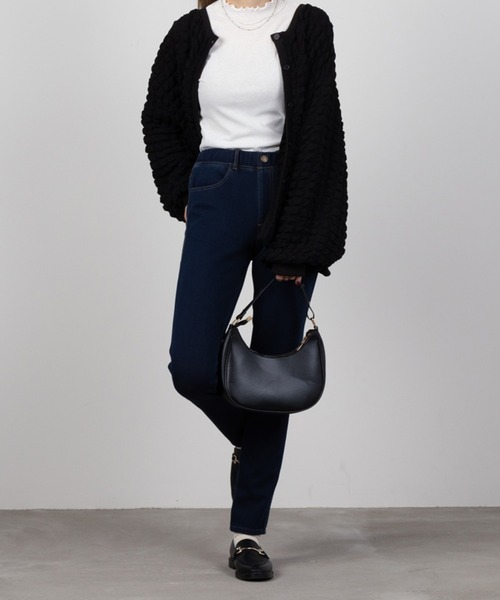 NAVY(ネイビー)の「NAVY あったか 裏起毛 スキニーパンツ(その他パンツ・レディース・ダークインディゴブルー/ブラック/カーキ/ベージュ系その他/ワンウォッシュ・M/S/XL/L)」の10枚目の写真