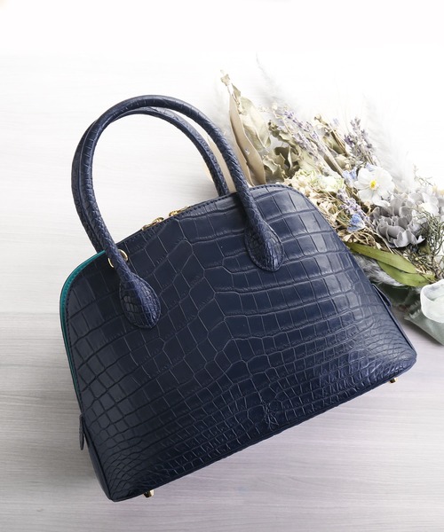 クロコダイル レザー ハンドバッグ トートバッグ センター取り クロコダイルレザーハンドバッグ センター取り（ハンドバッグ