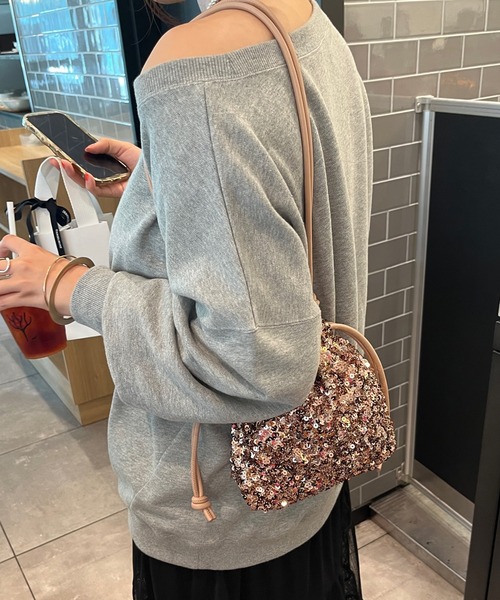 DouDou（ドゥドゥ）の「【WEB限定】スパンコール巾着（ハンドバッグ・レディース・シルバー/ピンク/ブラック・FREE）」の10枚目の写真