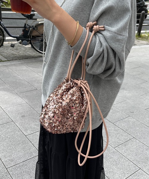 DouDou（ドゥドゥ）の「【WEB限定】スパンコール巾着（ハンドバッグ・レディース・シルバー/ピンク/ブラック・FREE）」の11枚目の写真