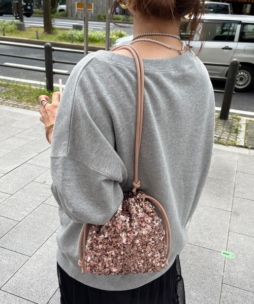DouDou（ドゥドゥ）の「【WEB限定】スパンコール巾着（ハンドバッグ・レディース・シルバー/ピンク/ブラック・FREE）」の12枚目の写真