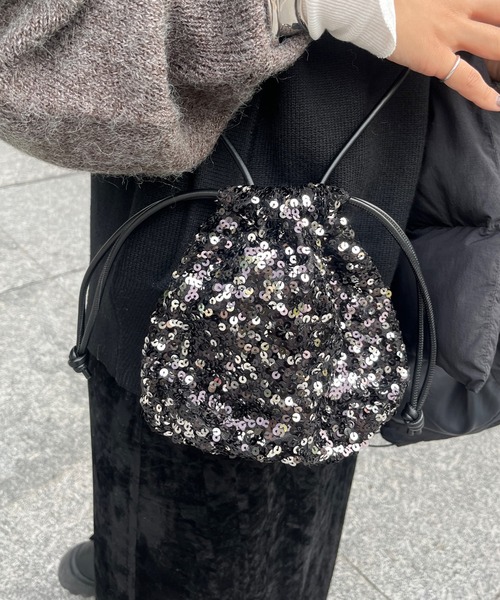 DouDou（ドゥドゥ）の「【WEB限定】スパンコール巾着（ハンドバッグ・レディース・シルバー/ピンク/ブラック・FREE）」の16枚目の写真