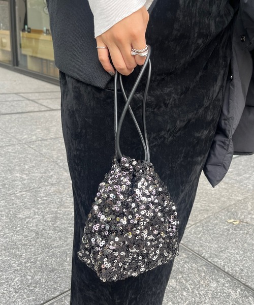 DouDou（ドゥドゥ）の「【WEB限定】スパンコール巾着（ハンドバッグ・レディース・シルバー/ピンク/ブラック・FREE）」の19枚目の写真