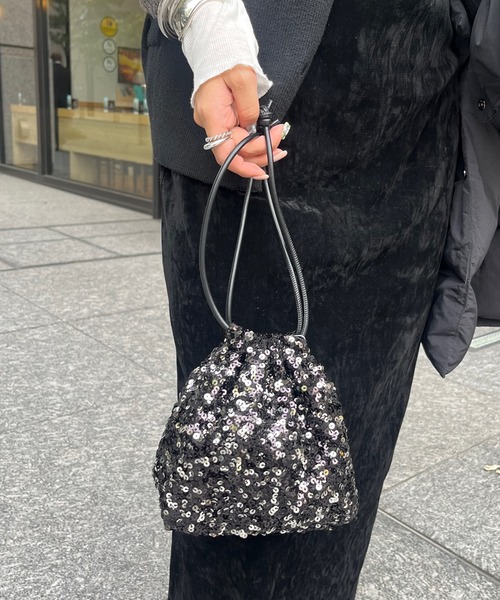 DouDou（ドゥドゥ）の「【WEB限定】スパンコール巾着（ハンドバッグ・レディース・シルバー/ピンク/ブラック・FREE）」の20枚目の写真