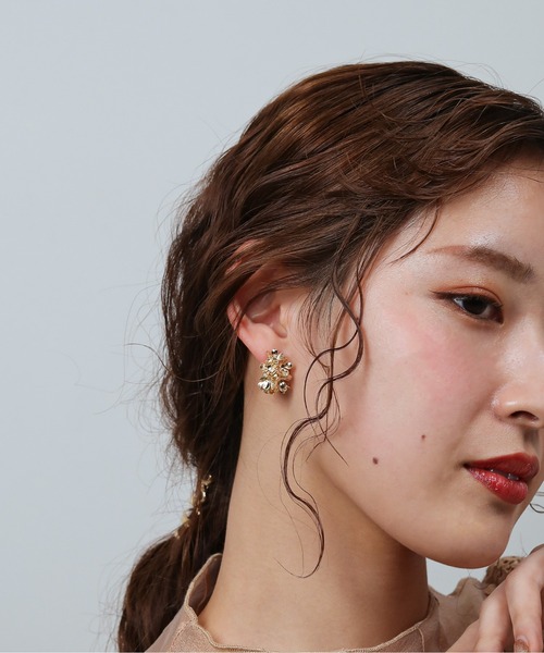セール】フラワー ブーケ フープ ピアス パーティー 結婚式