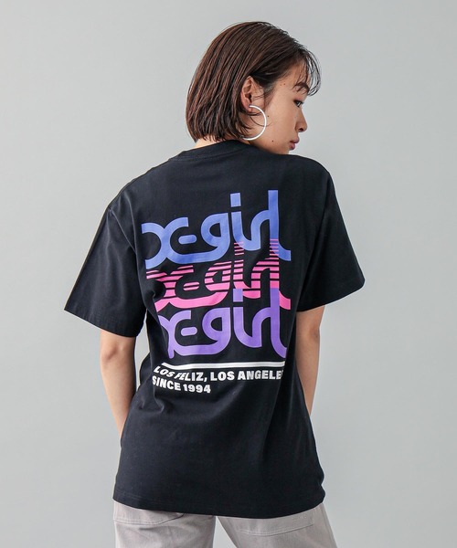 X-girl（エックスガール）の「TRIPLE MILLS LOGO S/S TEE（T