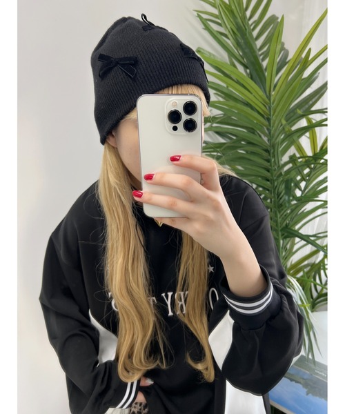 WC（ダブル シー）の「リボンビーニー（ニットキャップ/ビーニー・レディース・グレー/ホワイト/ブラック・FREE）」の10枚目の写真