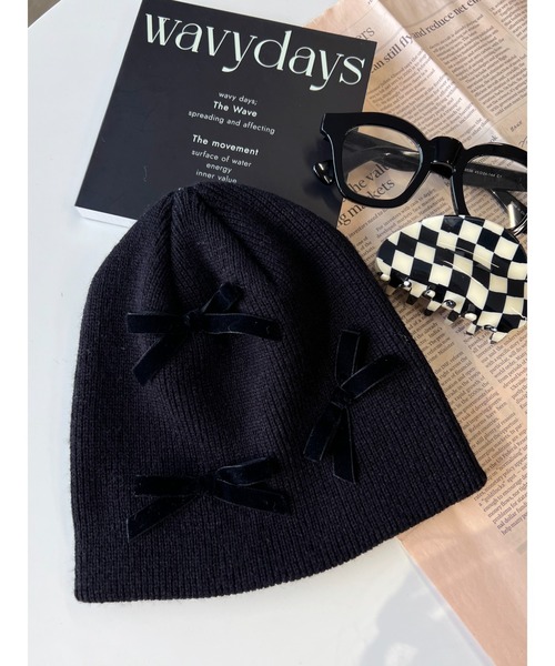 WC（ダブル シー）の「リボンビーニー（ニットキャップ/ビーニー・レディース・グレー/ホワイト/ブラック・FREE）」の18枚目の写真