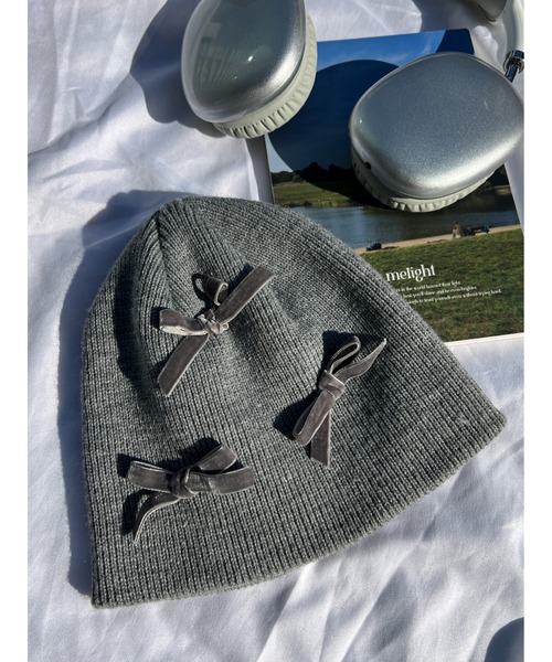 WC（ダブル シー）の「リボンビーニー（ニットキャップ/ビーニー・レディース・グレー/ホワイト/ブラック・FREE）」の19枚目の写真