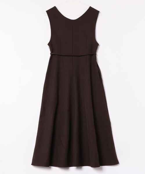 mil（ミル）の「【150㎝前後の小柄さんサイズ】前後2wayフレアワンピース【上品 美シルエット】（ワンピース・レディース・キャメル/グレイッシュベージュ/ブラウン・S/XS）」の4枚目の写真