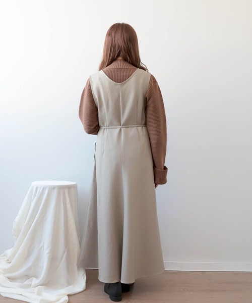 mil（ミル）の「【150㎝前後の小柄さんサイズ】前後2wayフレアワンピース【上品 美シルエット】（ワンピース・レディース・キャメル/グレイッシュベージュ/ブラウン・S/XS）」の11枚目の写真