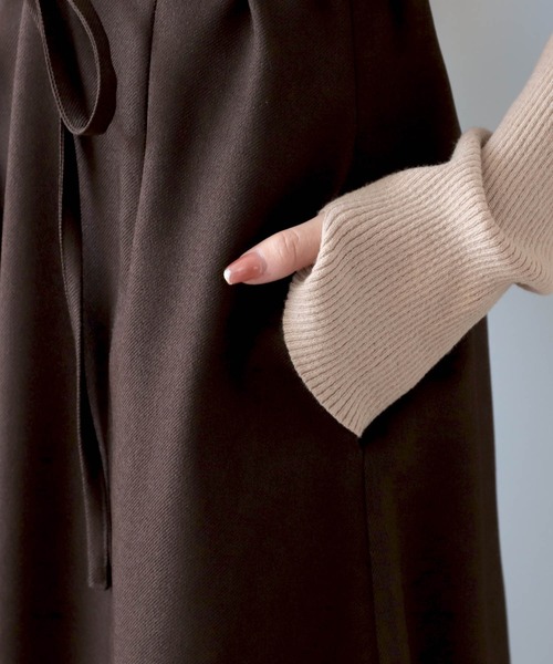 mil（ミル）の「【150㎝前後の小柄さんサイズ】前後2wayフレアワンピース【上品 美シルエット】（ワンピース・レディース・キャメル/グレイッシュベージュ/ブラウン・S/XS）」の16枚目の写真