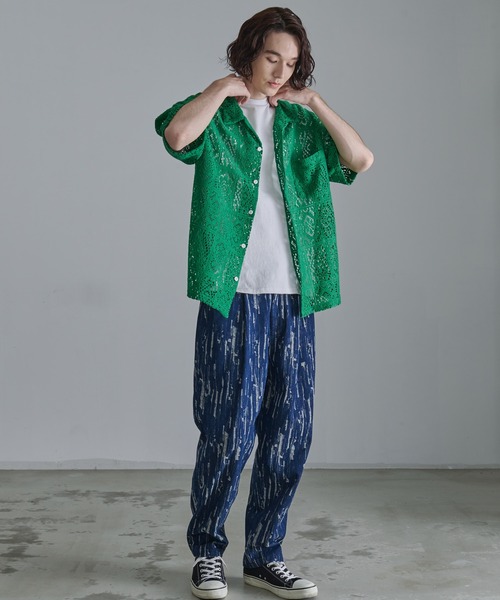 Revo.（レボ）の「【Revo.】コットンクロシェ編み ショートスリーブ シャツ（シャツ/ブラウス・メンズ・ホワイト/ブラック/グリーン・M/L）」の16枚目の写真